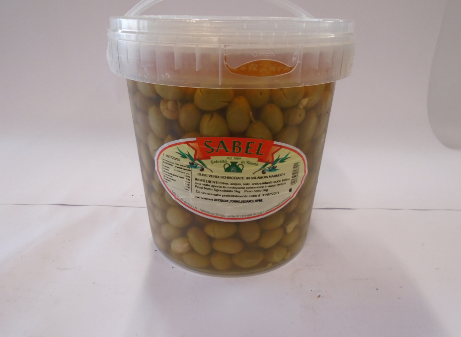 olive verdi schiacciate